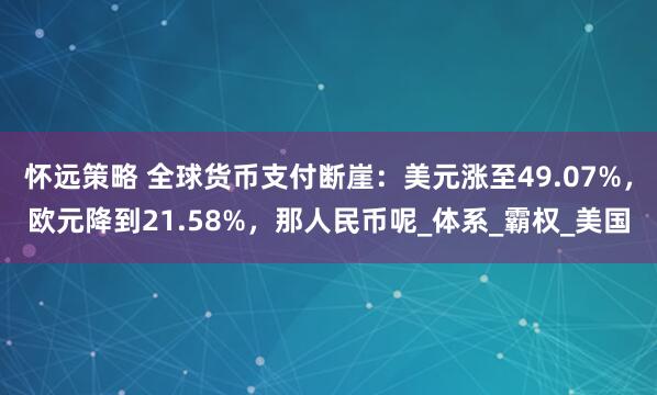 怀远策略 全球货币支付断崖：美元涨至49.07%，欧元降到21.58%，那人民币呢_体系_霸权_美国