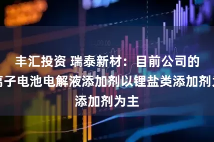 丰汇投资 瑞泰新材：目前公司的锂离子电池电解液添加剂以锂盐类添加剂为主